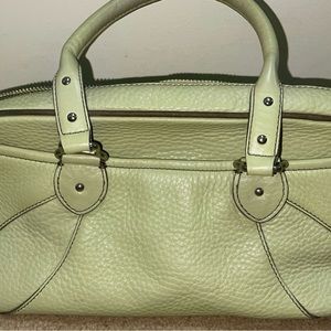 Vintage Cole Haan Village F04 green leather satchel purse.